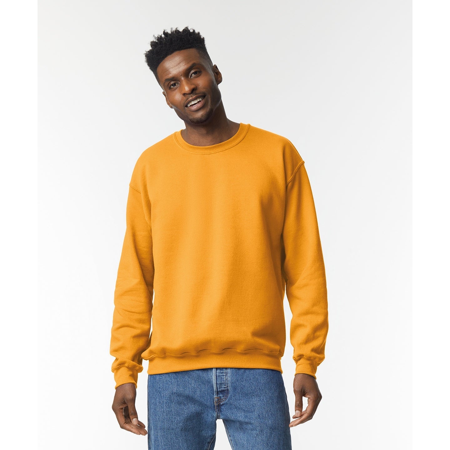 Gildan Heavy Blend Adult Crew Neck Sweatshirt Gold Soft Comfortable Casual Wear