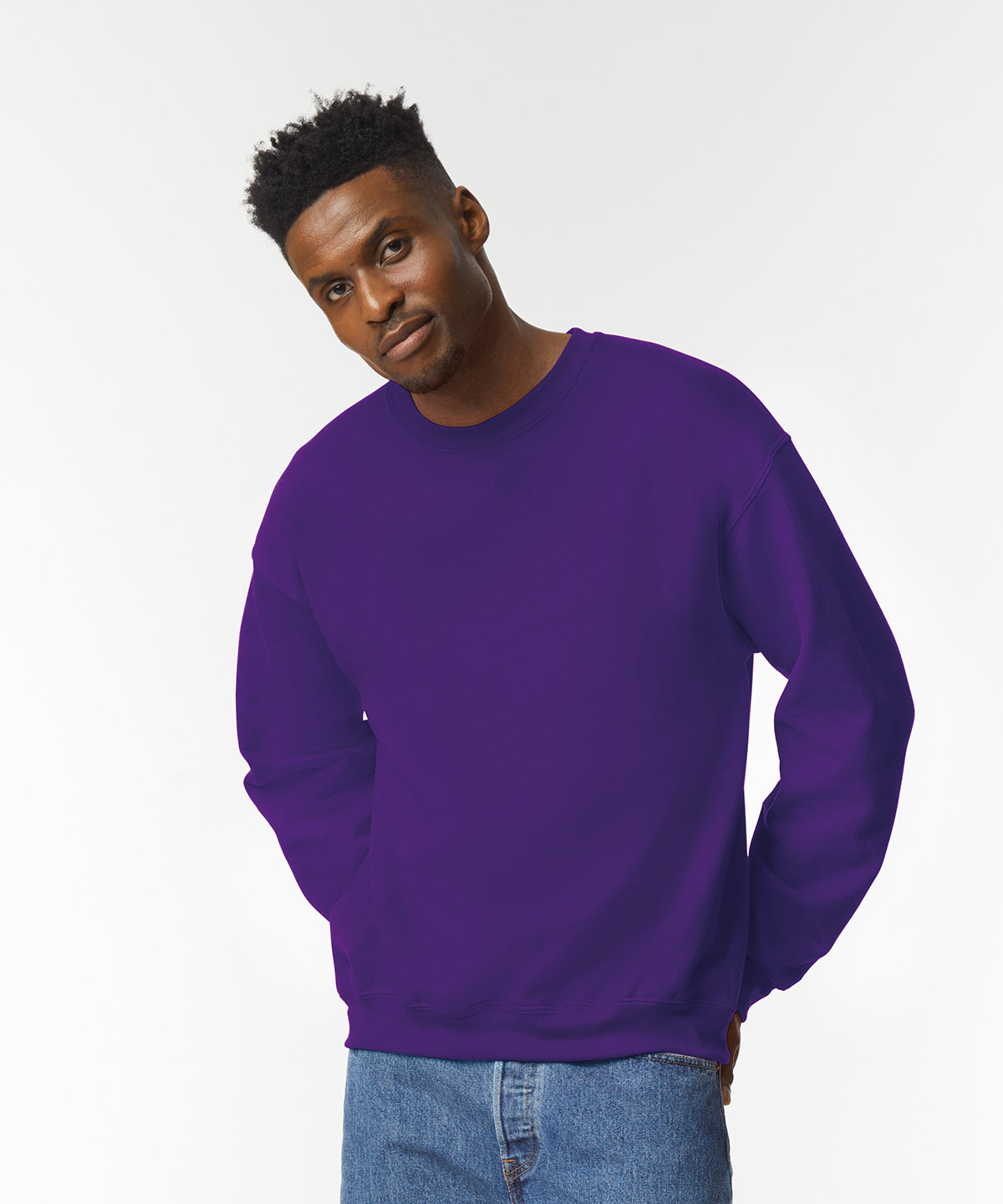 Gildan Heavy Blend Adult Crew Neck Sweatshirt Purple Soft Comfortable Fit
