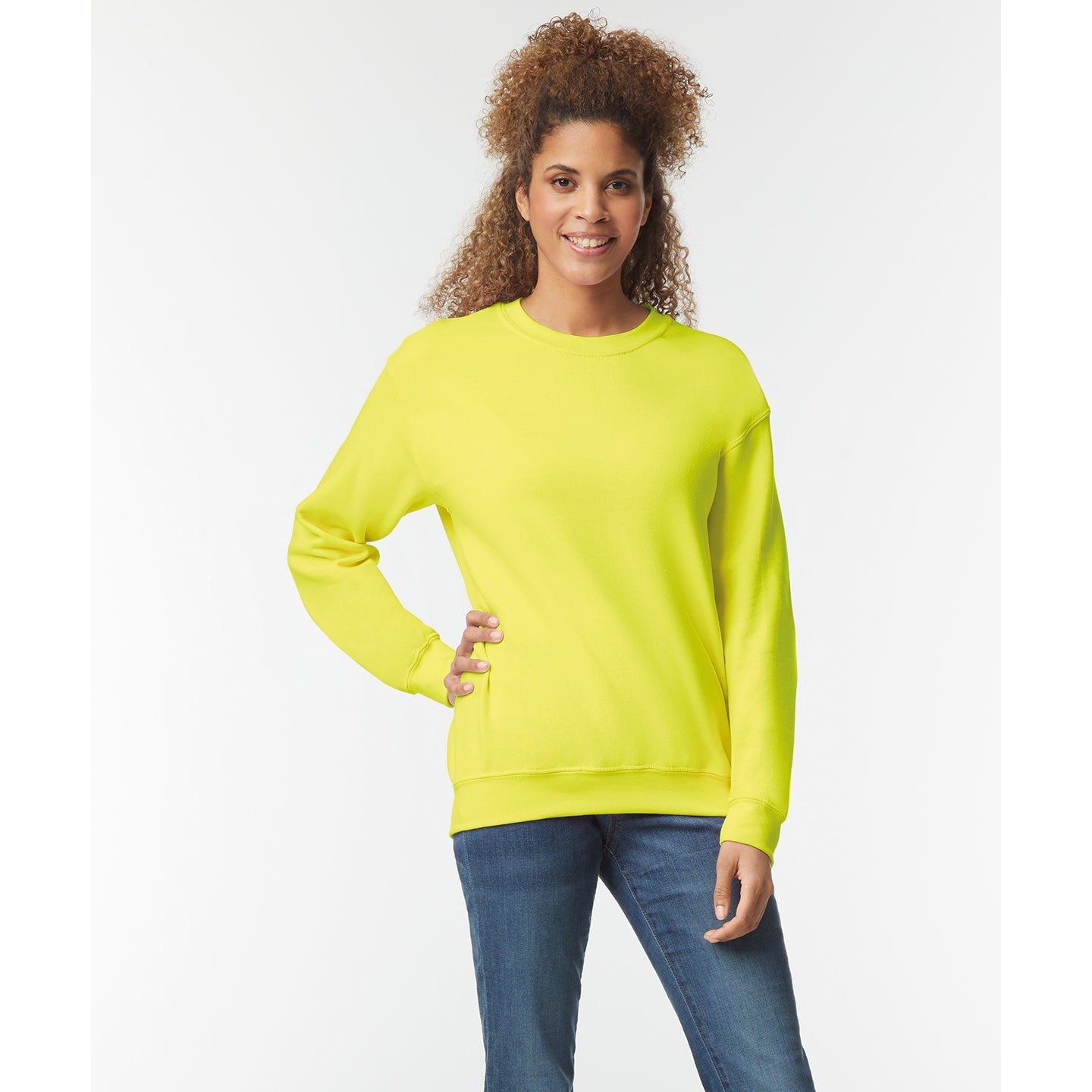 Gildan Heavy Blend Adult Crew Neck Sweatshirt Safety Green Soft Comfortable