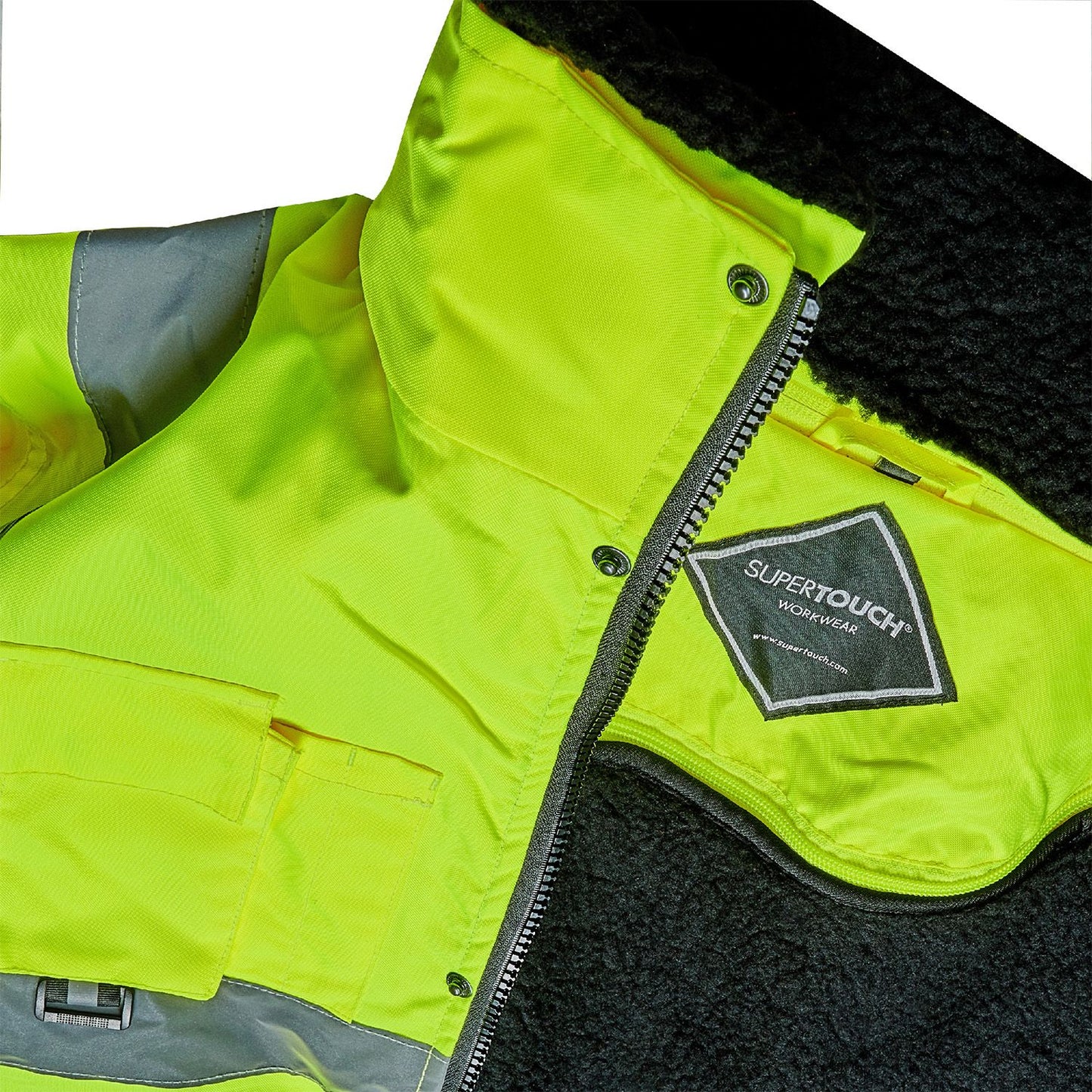 Supertouch Hi Vis Yellow 2 in 1 Breathable Bomber Jacket Class 3 Waterproof