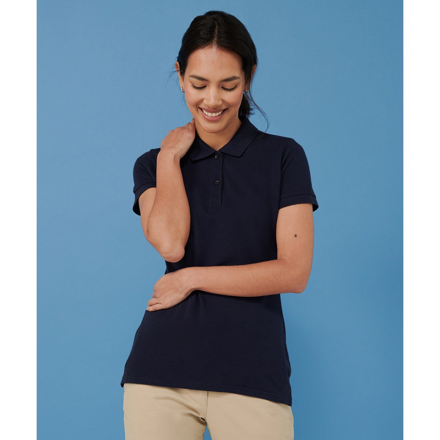 Henbury Women's Micro-Fine Piqué Polo Shirt Modern Fit Lightweight Cotton
