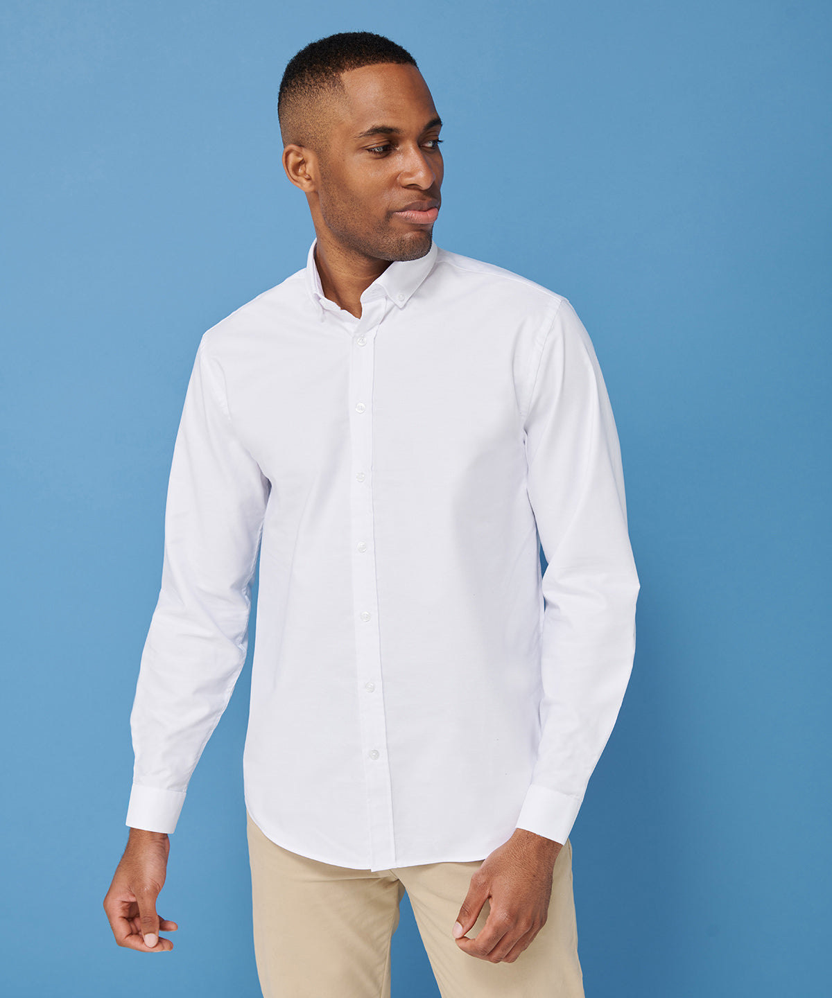 Henbury Modern Long Sleeve Oxford Shirt Wrinkle Resistant Tag Free Fit Options