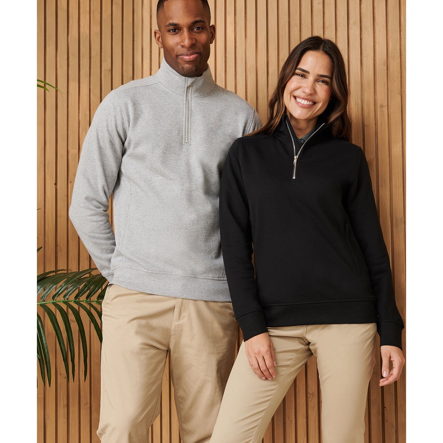 Henbury Unisex Sustainable ¼ Zip Sweatshirt Recycled Materials Eco-Friendly