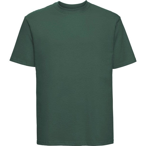 Russell Europe Super Ringspun Classic T-Shirt Bottle Green Cotton Sizes XS-4XL