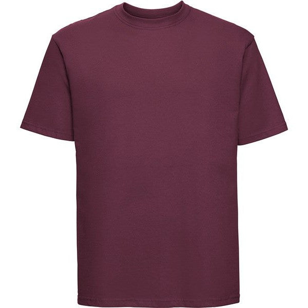 Russell Europe Super Ringspun Classic T-Shirt Burgundy 100% Cotton Sizes XS-4XL