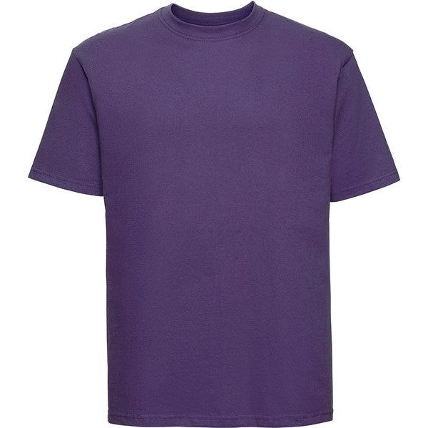 Russell Europe Super Ringspun Classic T-Shirt Purple 100% Cotton Comfortable Fit