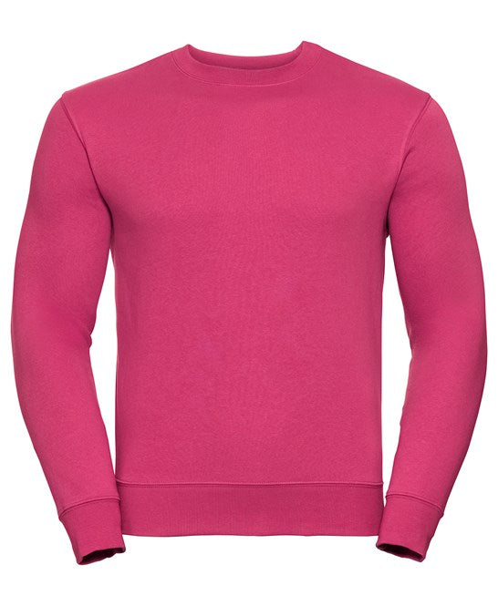 Russell Europe Set-In Sleeve Sweatshirt Fuchsia 80% Cotton Contemporary Fit