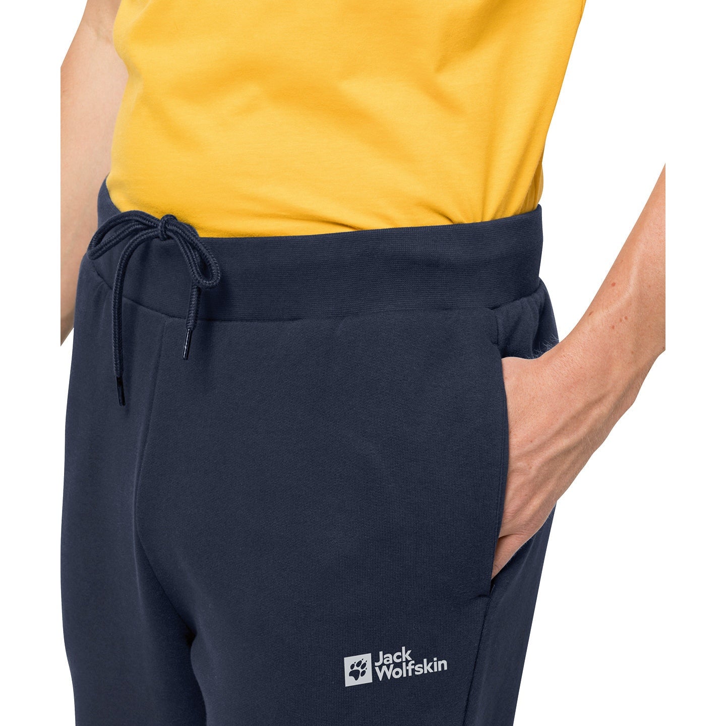 Jack Wolfskin Organic Cotton Sweatpants Adjustable Waistband Side Pockets
