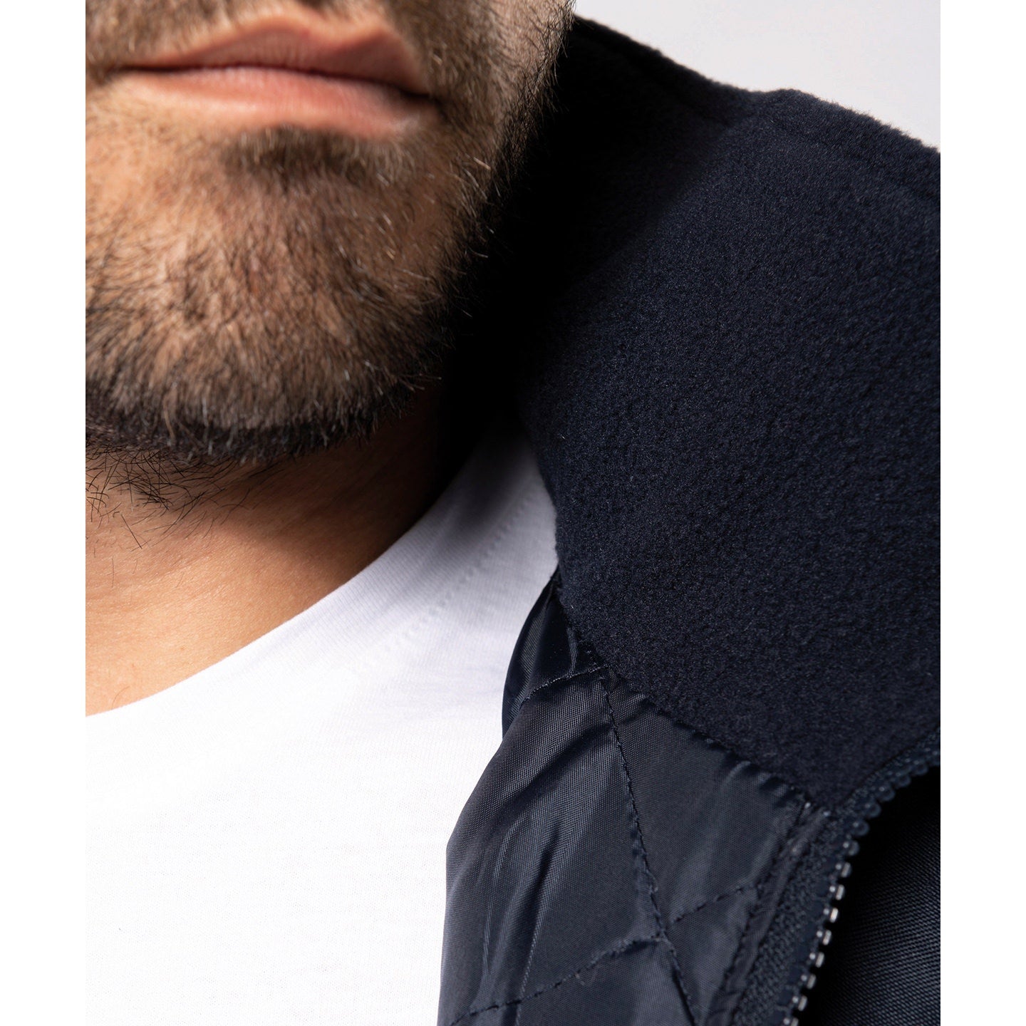 Kariban Quilted Parka with Concealed Hood, Fleece Collar, 2 Zipped Pockets