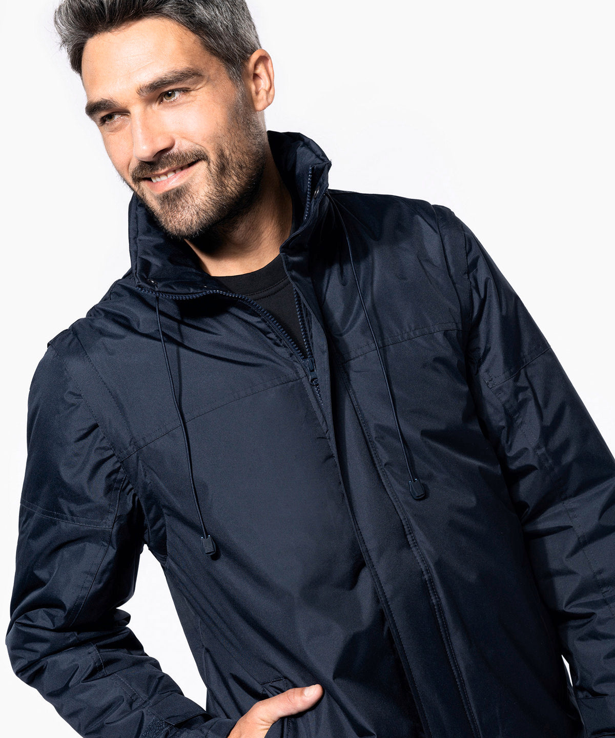 Kariban Detachable-Sleeved Blouson Jacket Water-Repellent with Hood S-3XL