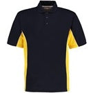 Kustom Kit Track Polo Classic Fit Navy Mid Yellow White Contrast Panels S-3XL