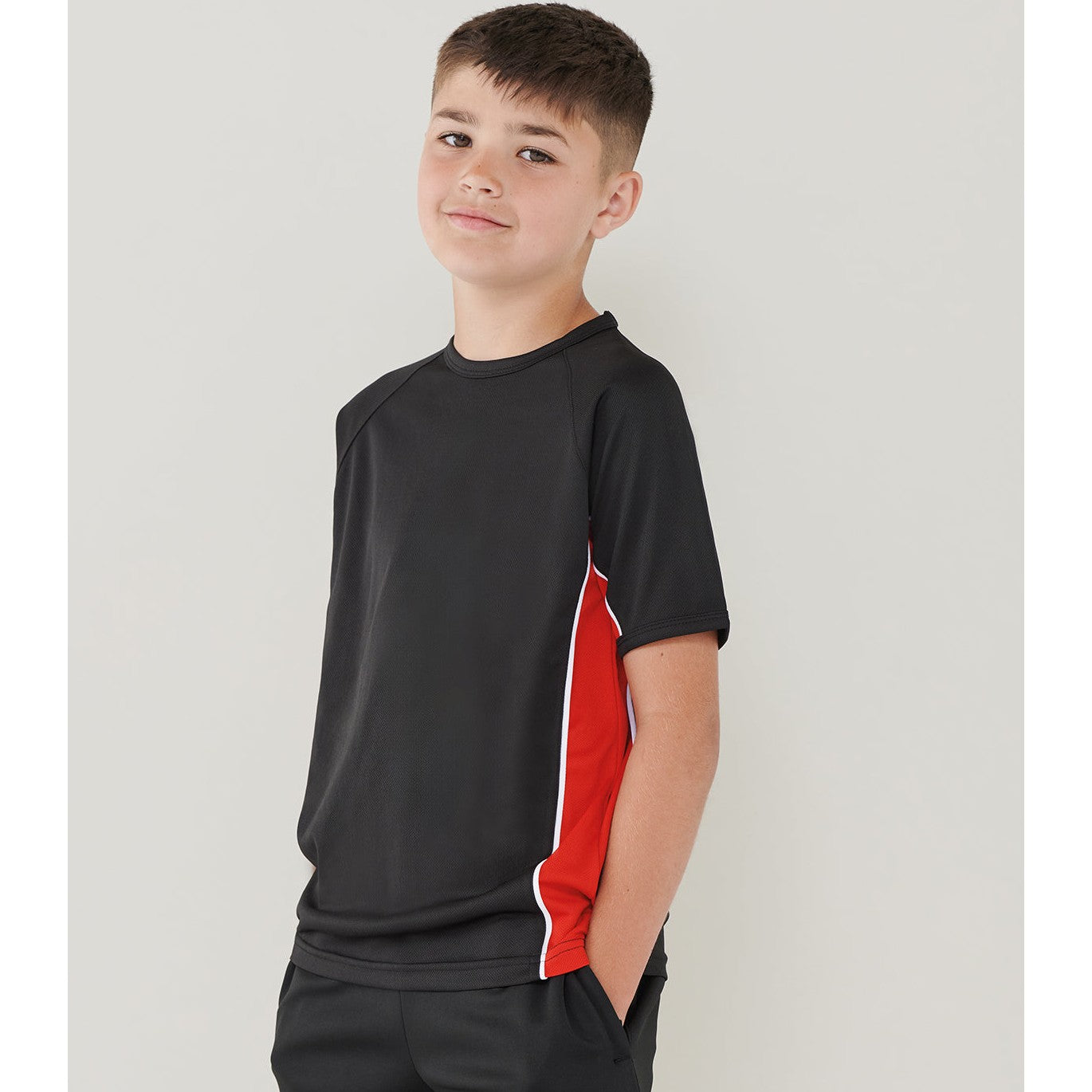 Finden & Hales Kids Performance Wicking T-Shirt with Contrast Panels