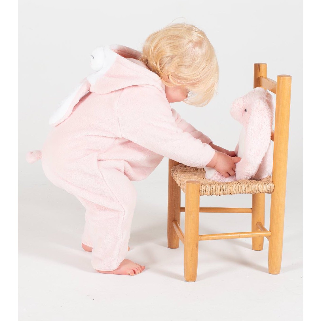 Larkwood Rabbit All-In-One Hooded Plush Suit with Ears for Baby 0-36 Months