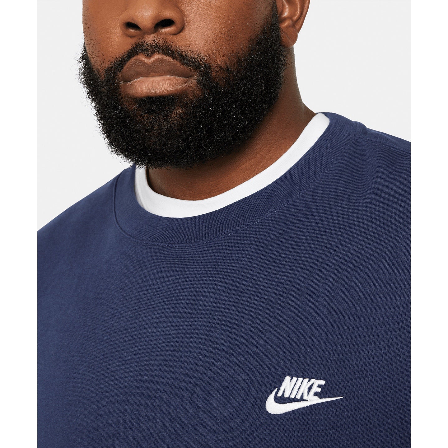 Nike Club Crew Sweatshirt Brushed Fleece Soft Comfort Embroidered Logo