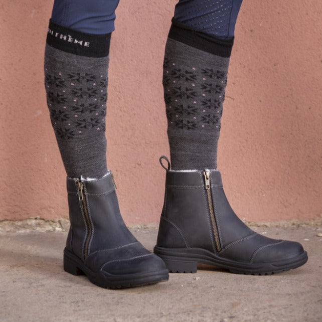 Norton Zipper Winter Boots Buffalo Leather Synthetic Sheepskin Double YKK