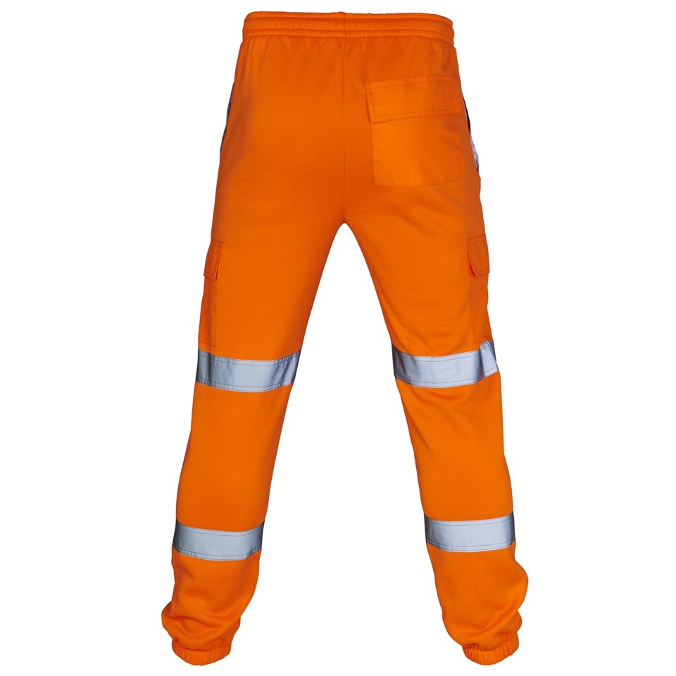 Supertouch Hi Vis Orange Jogging Bottoms Slim Fit Reflective Pockets Workwear
