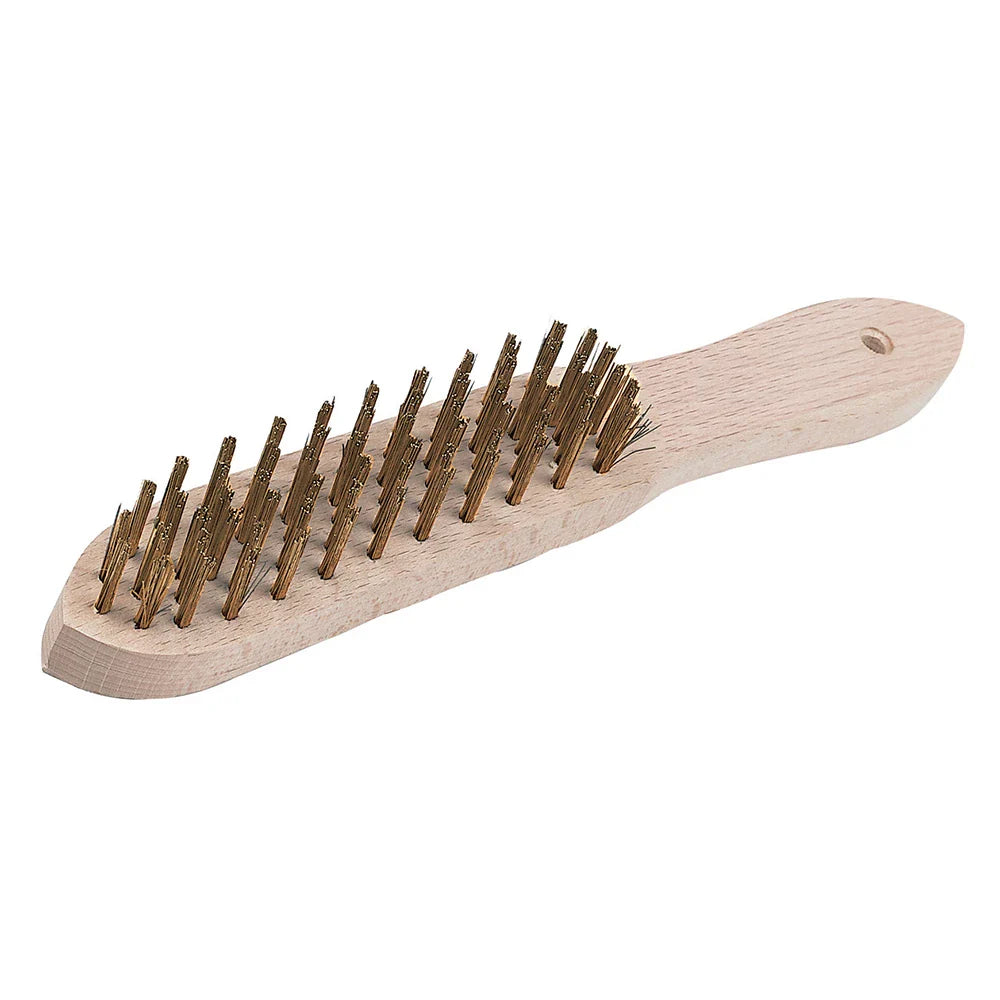 Silverline Brassed Wire Brush Heavy Duty Cleaning Tool with Hardwood H&le 290mm