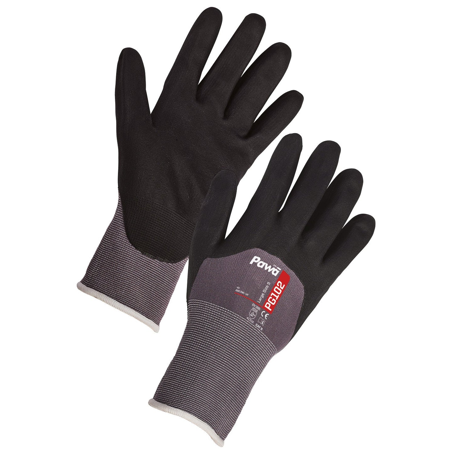 Pawa PG102 Breathable Nitrile Coated Gloves Small High Dexterity Abrasion Resis.