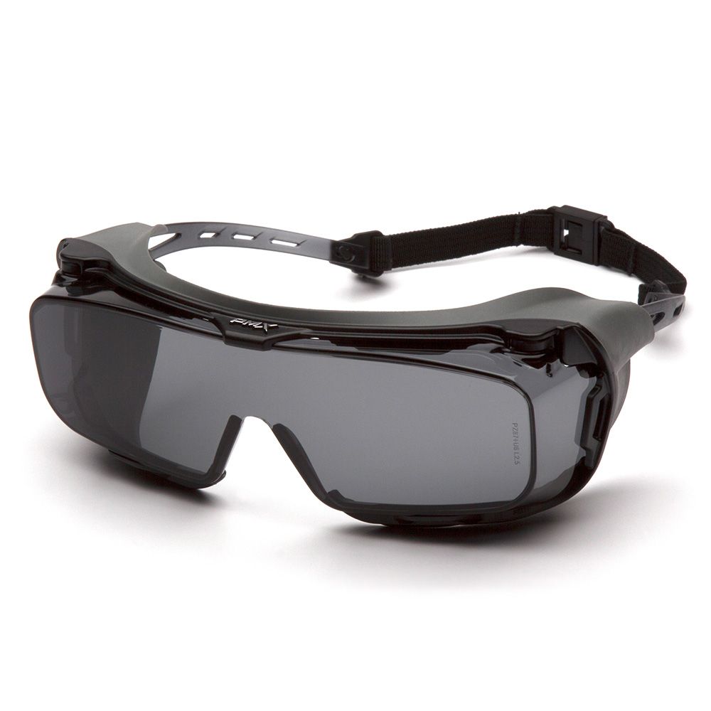 Pyramex Cappture Anti-Fog Safety Goggles Grey Lens Fits Over Glasses 60 Pack