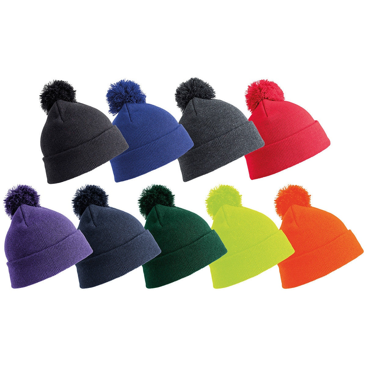Result Winter Essentials Junior Pom Pom Beanie Heavyweight Double Thickness