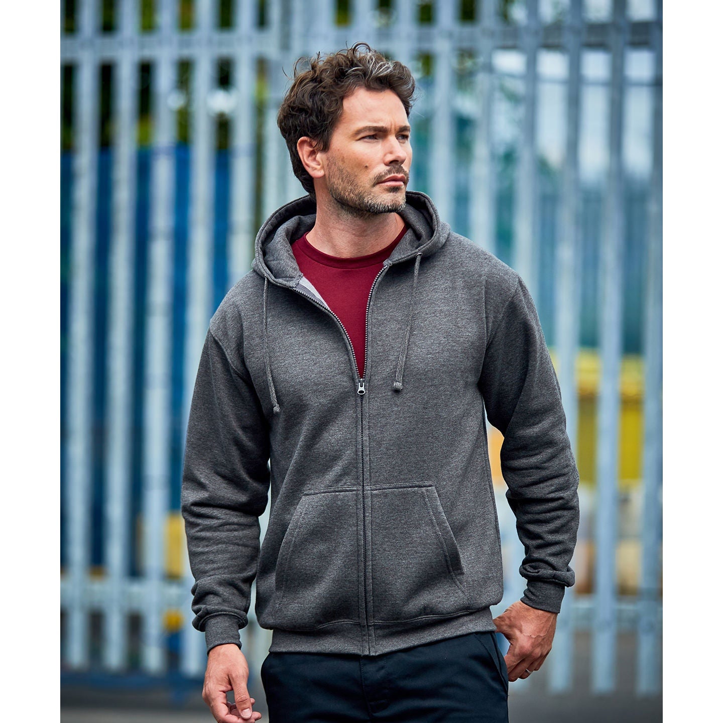 Prortx Pro Zip Hoodie Durable Polycotton Fleece Fully Lined Hood Workwear S-4XL