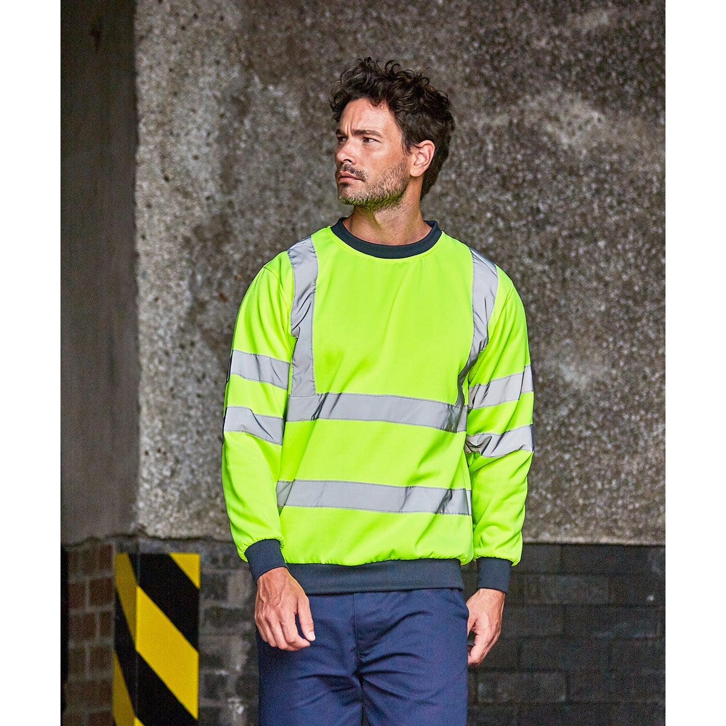 Prortx High Visibility Sweatshirt Class 3 EN ISO 20471 Brushed Fleece Polyester