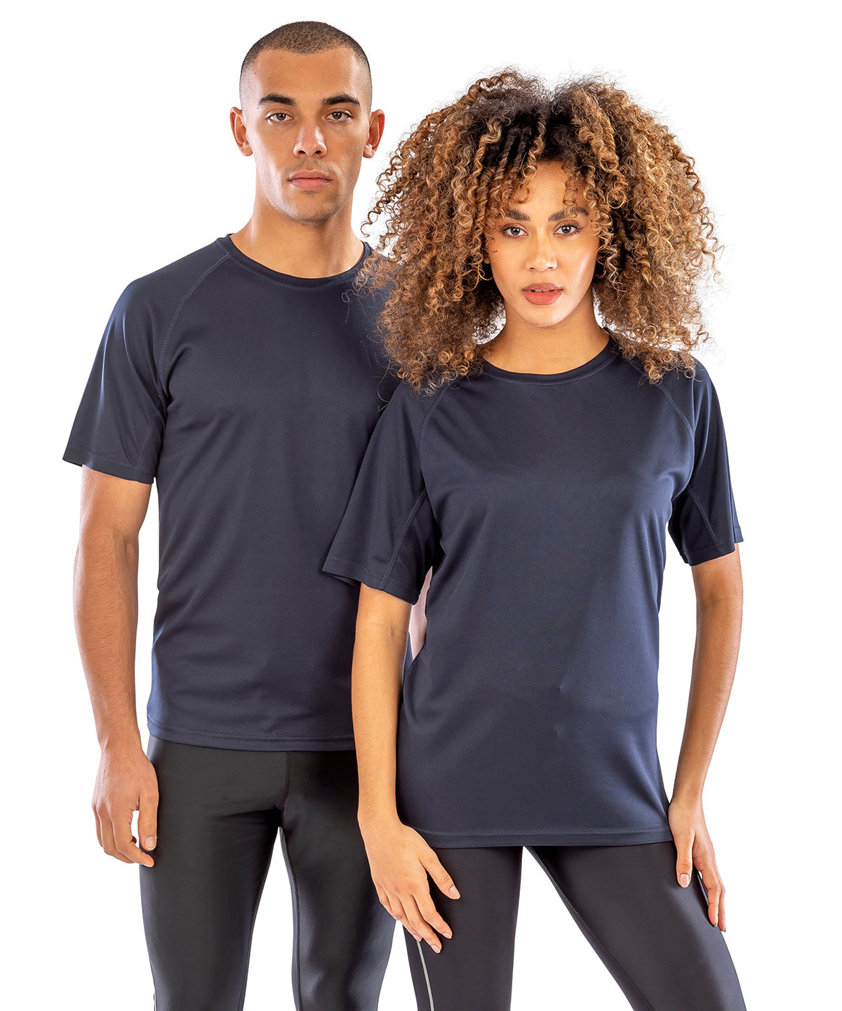 Spiro Performance Aircool Tee Navy Quick-Dry Breathable Soft Mesh Fabric