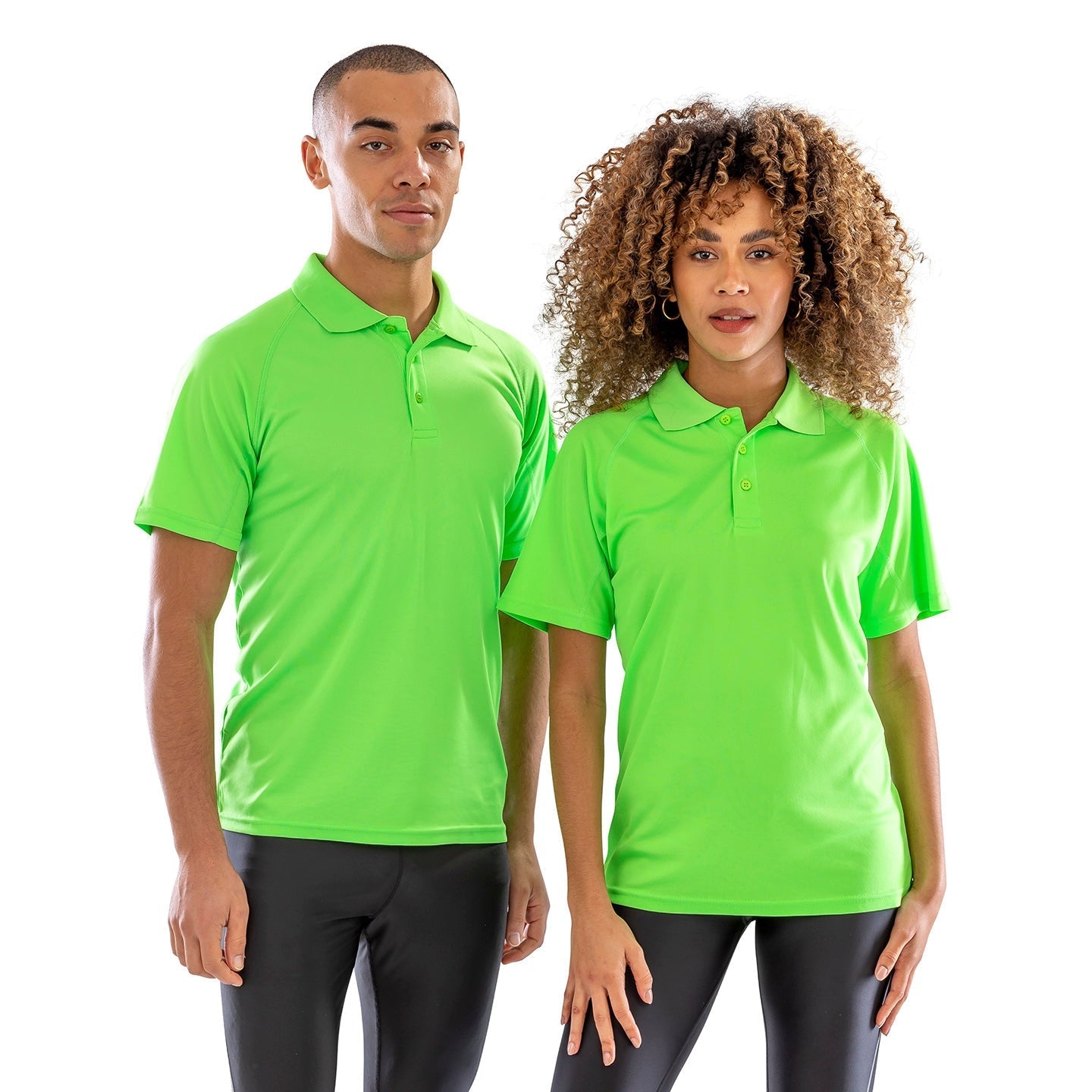Spiro Performance Aircool Polo Shirt Lime Quick-Dry Breathable Soft Mesh