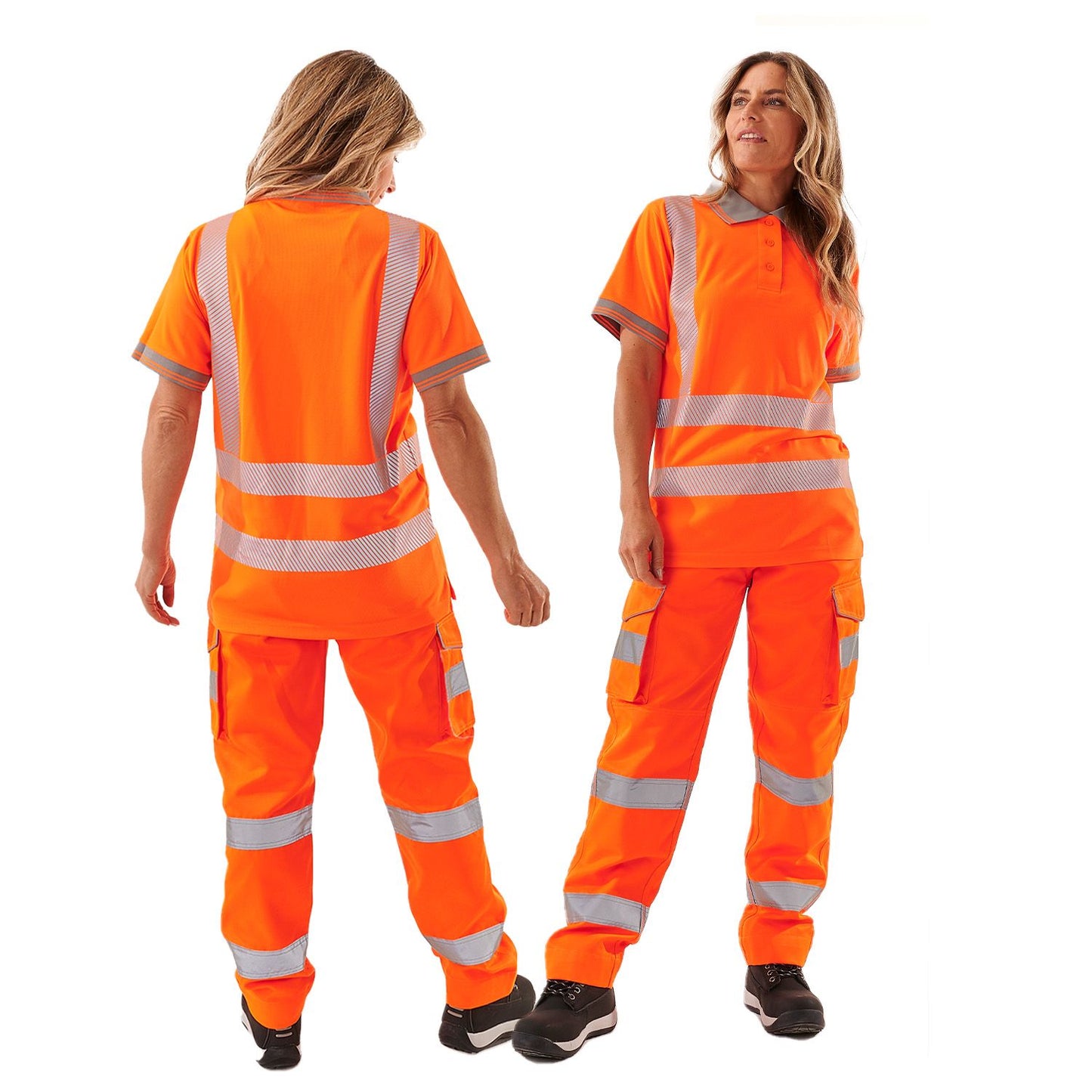 Supertouch Ladies Hi Vis Orange Savannah Polo Shirt UPF 40+ Breathable Fit