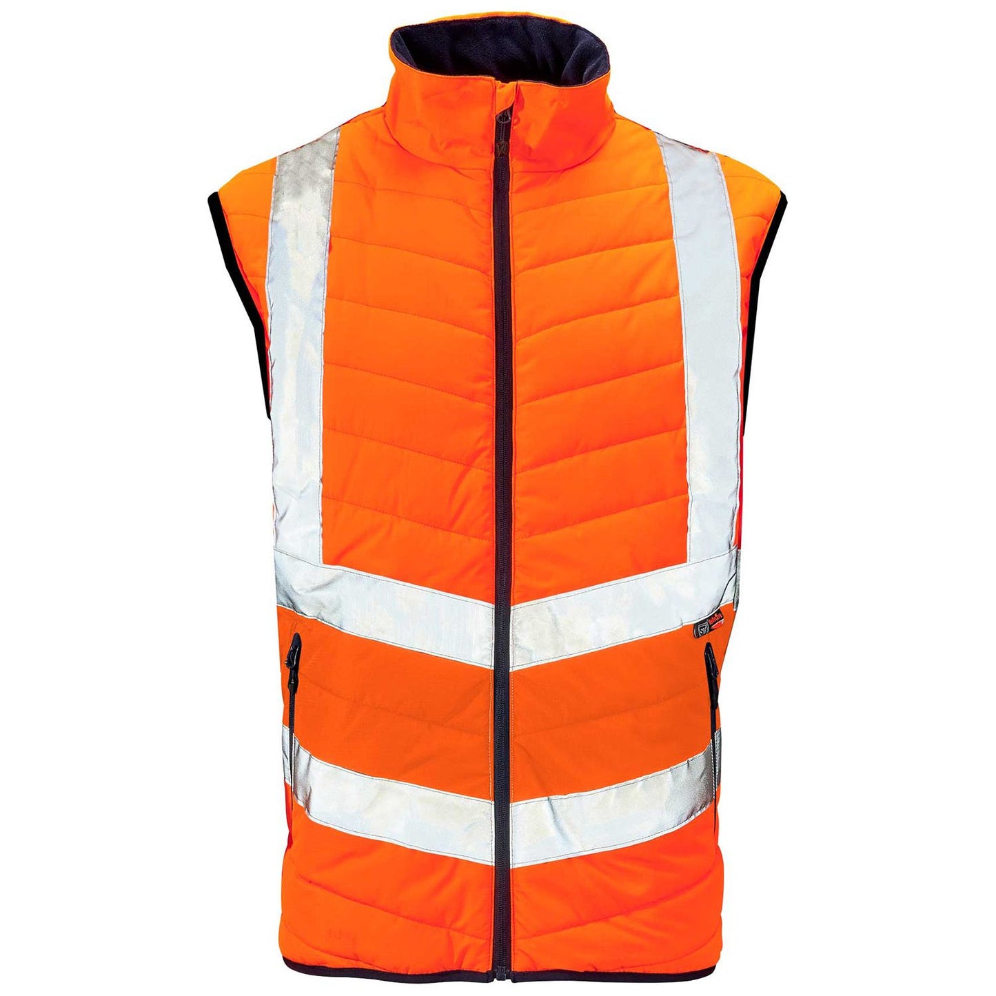 Supertouch Hi Vis Orange Puffer Bodywarmer Lightweight Quilted Safety Vest