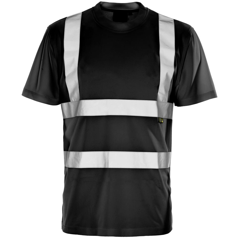 Supertouch Hi Vis Black Bird Eye T-Shirt 2 Band & Brace Security Wear