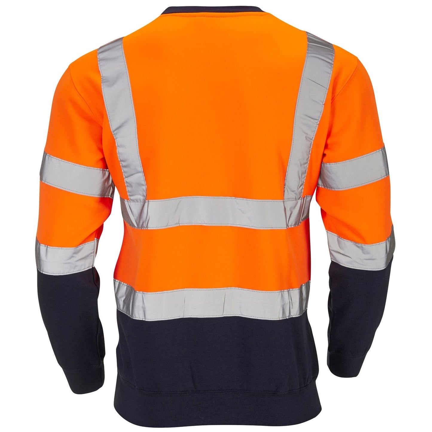 Supertouch Hi-Vis 2 Tone Orange Sweatshirt with Navy Contrast for Safety