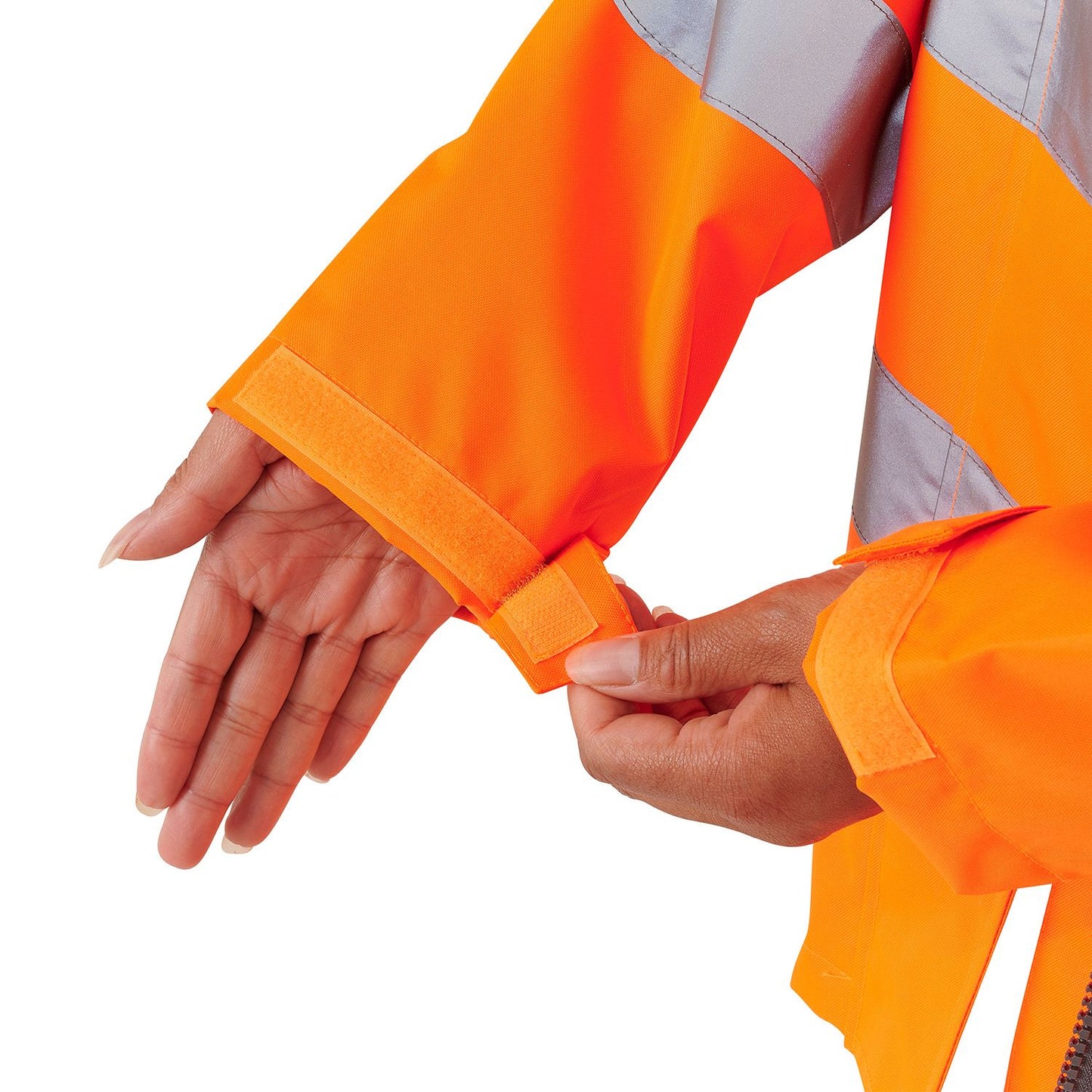 Supertouch Ladies Hi Vis Orange Sophia Lightweight Jacket with Reflective Tape