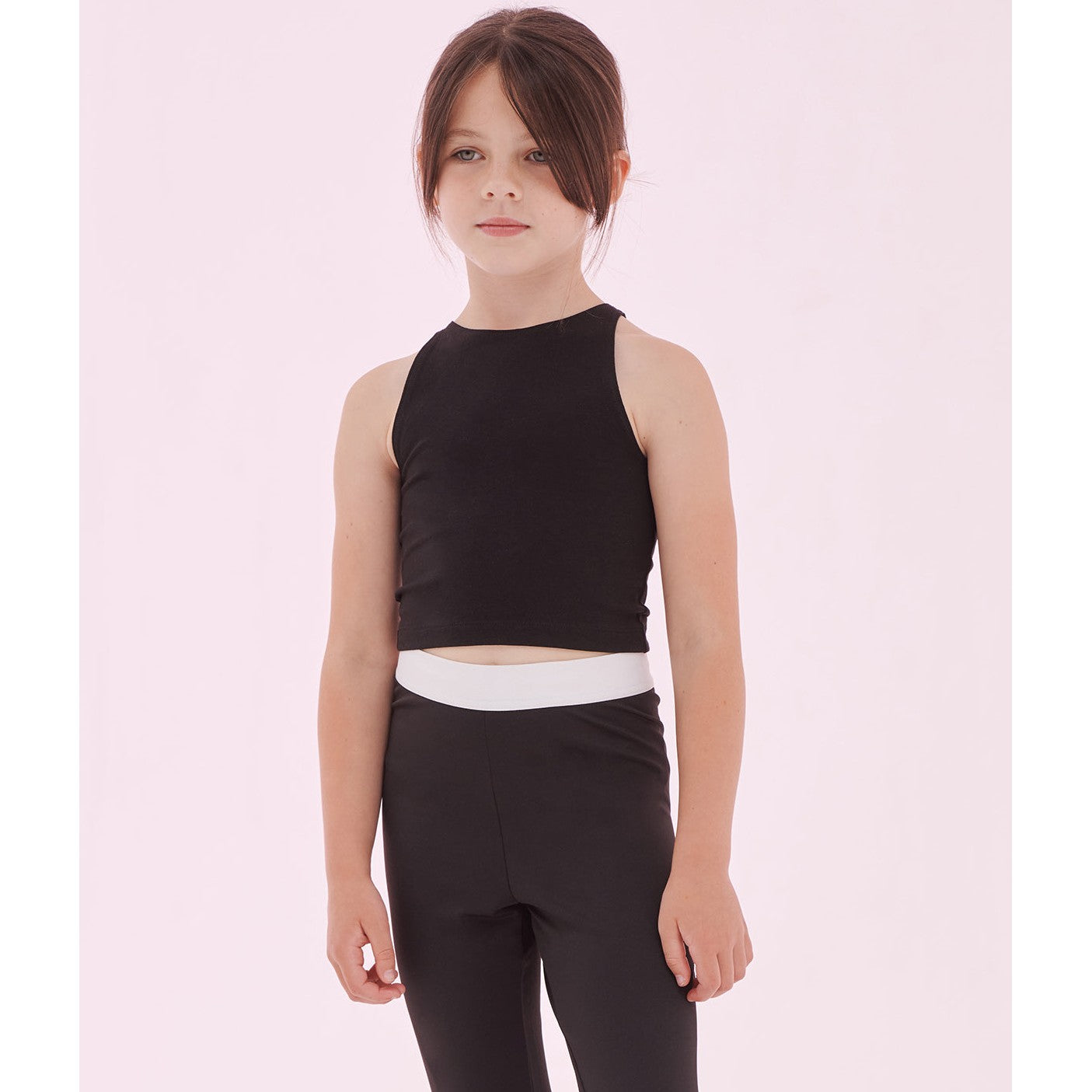 Sf Minni Kids Sleeveless Cropped Top 100% Cotton Flannel Racer Neckline