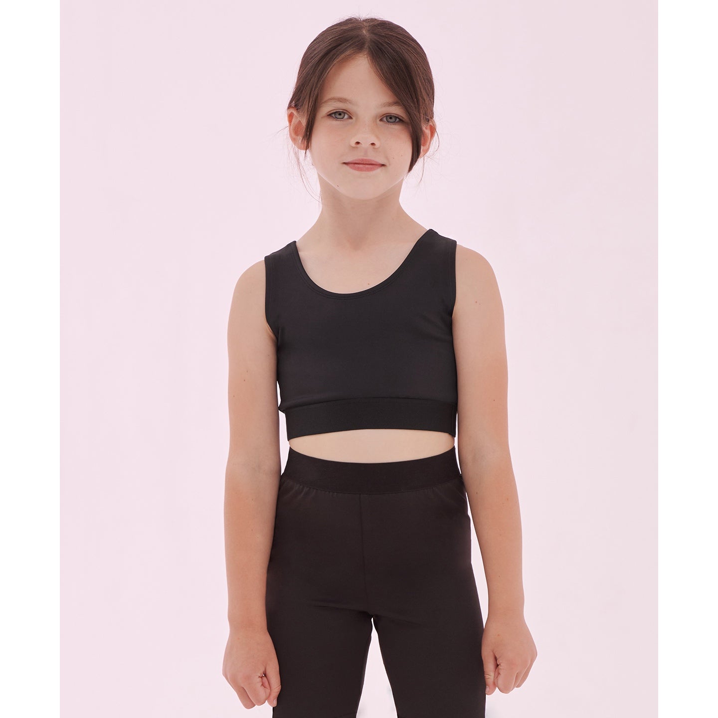 Sf Minni Kids Fashion Crop Top Soft Elastic Band Sublimation Printing Sizes 5-12