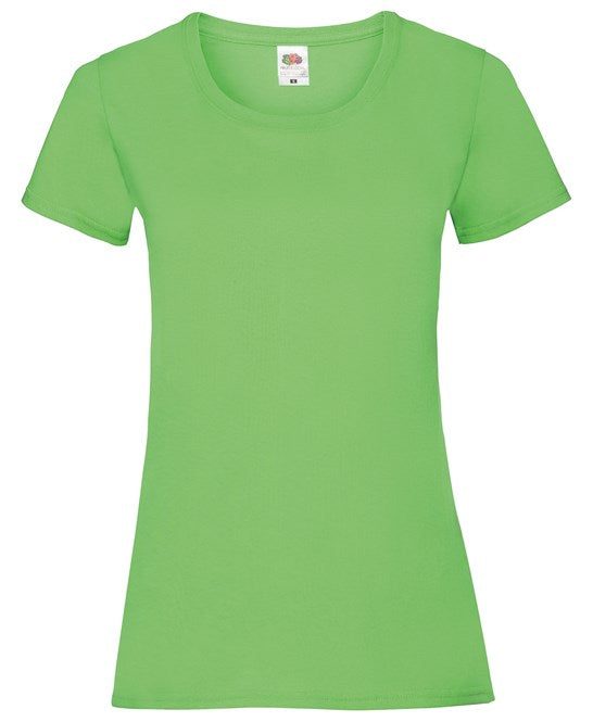 Fruit Of The Loom Women's Valueweight T-Shirt Lime Cotton Crew Neck XS-2XL