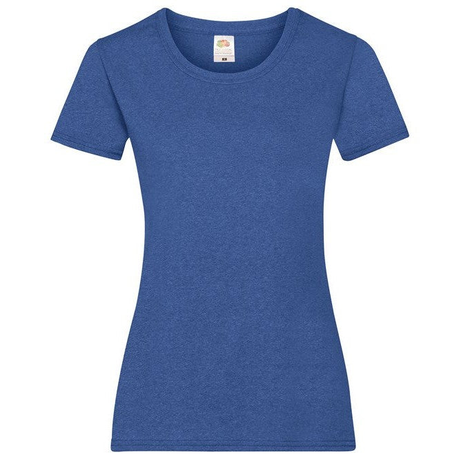 Fruit Of The Loom Women's Valueweight T-Shirt Retro Heather Royal Size XS-2XL
