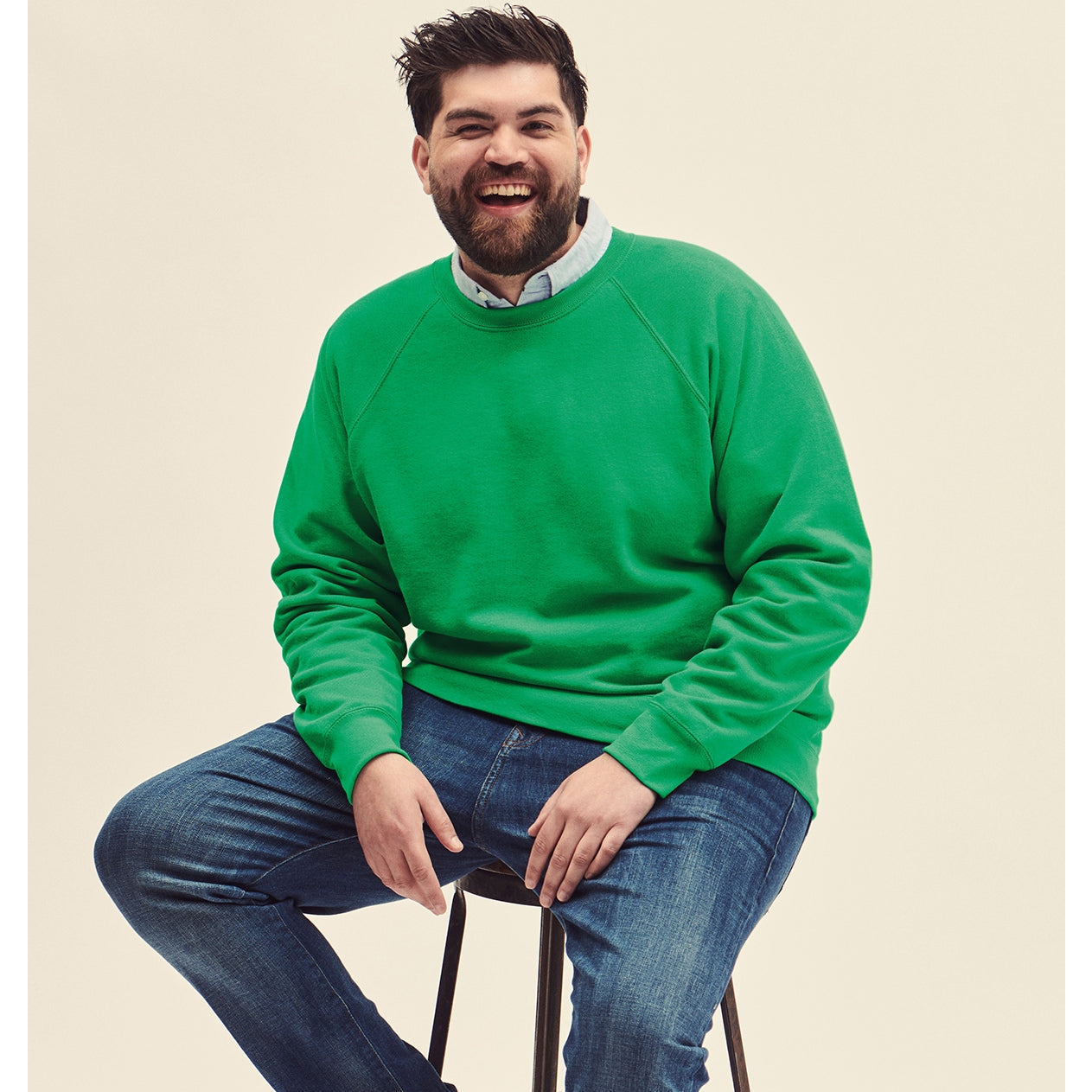 Fruit Of The Loom Classic Raglan Sweatshirt 80/20 Cotton Polyester Various Sizes
