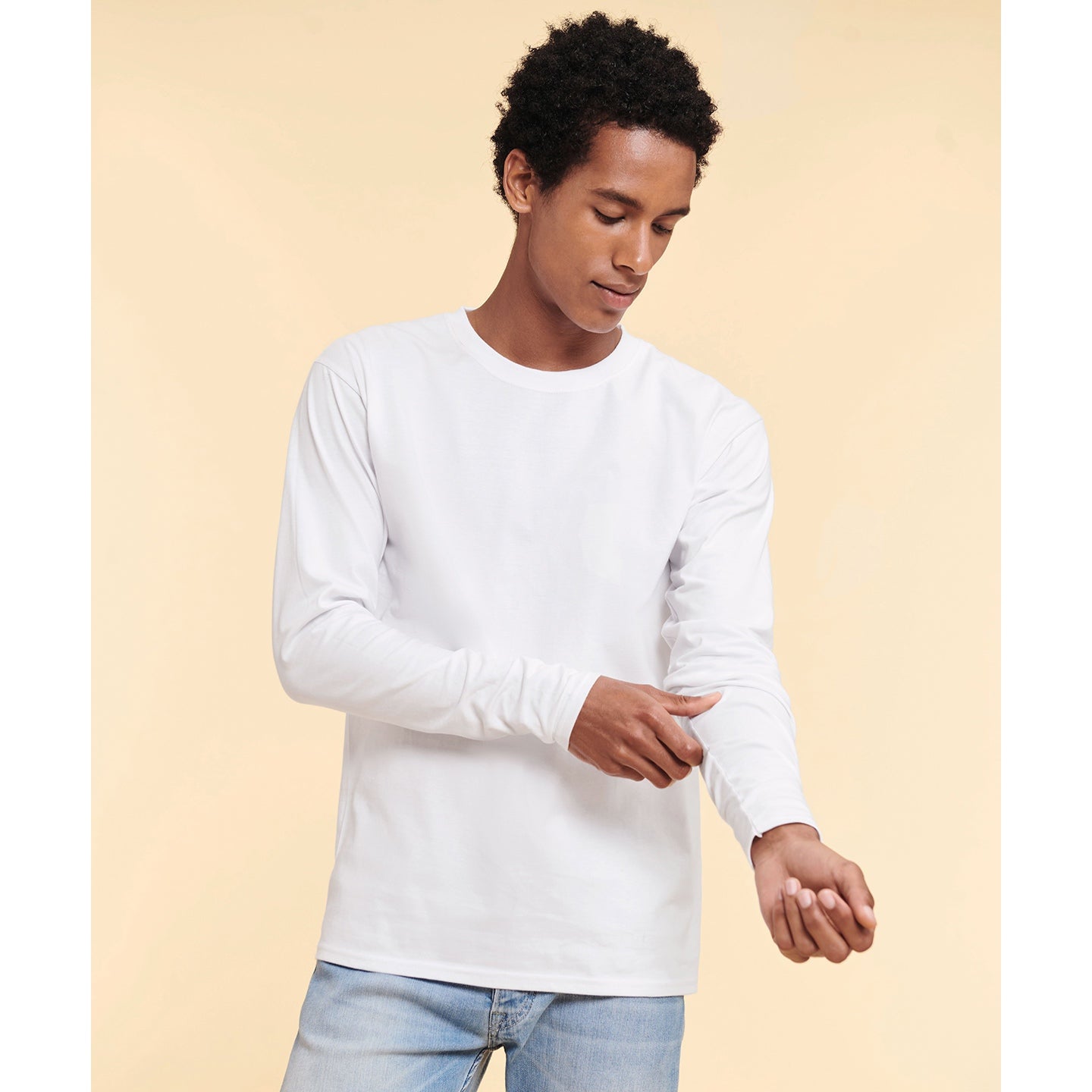 Fruit Of The Loom Iconic 195 Ringspun Long Sleeve T-Shirt Soft Cotton Fit