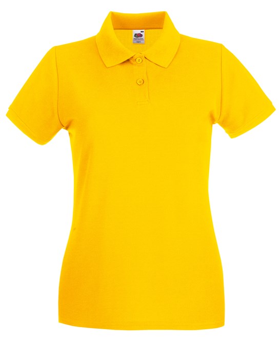 Fruit Of The Loom Women's Premium Polo Shirt Sunflower Feminine Fit 100% Cotton