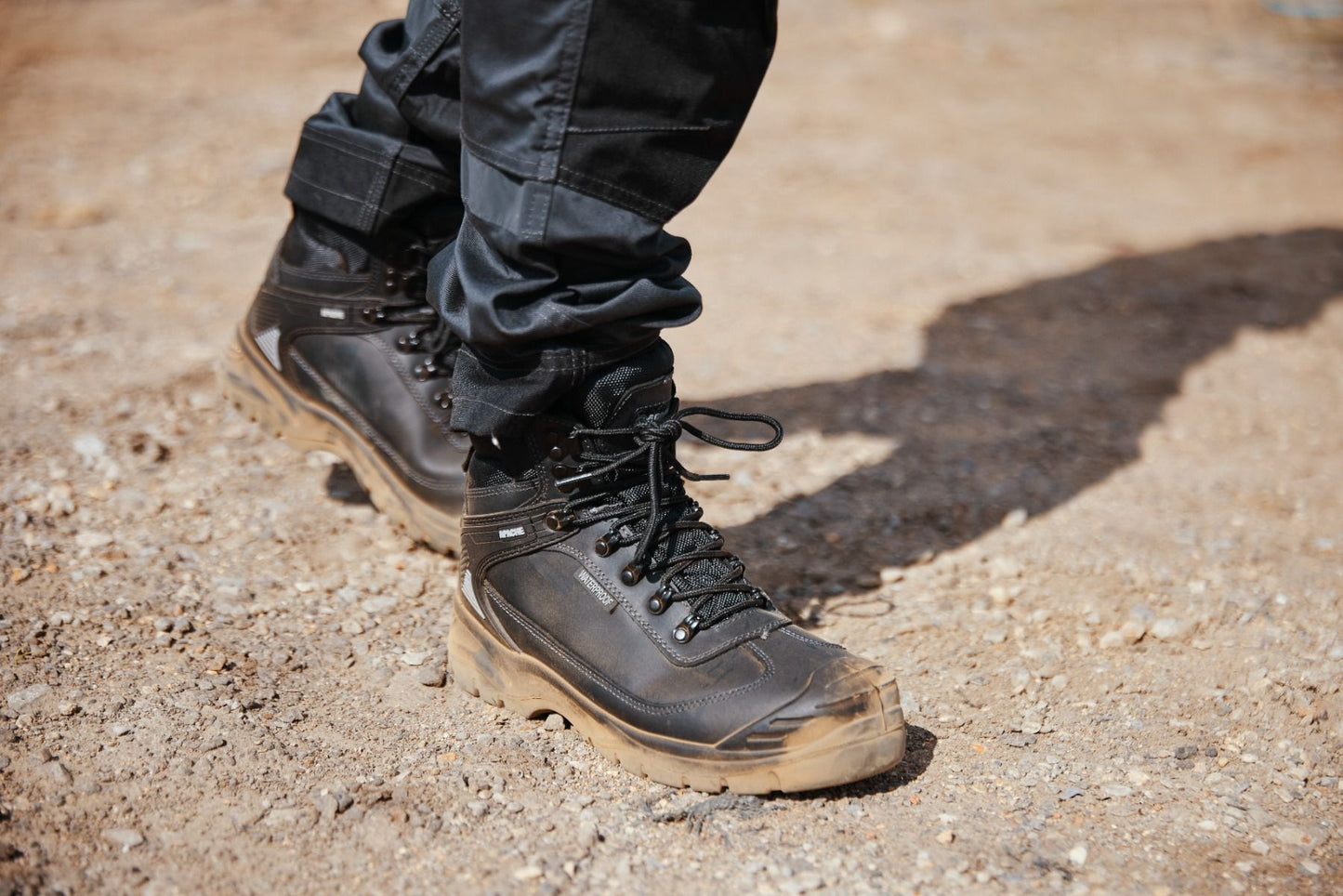 Apache RANGER Black Waterproof Safety Hiker Steel Toe Full Grain Leather Boot
