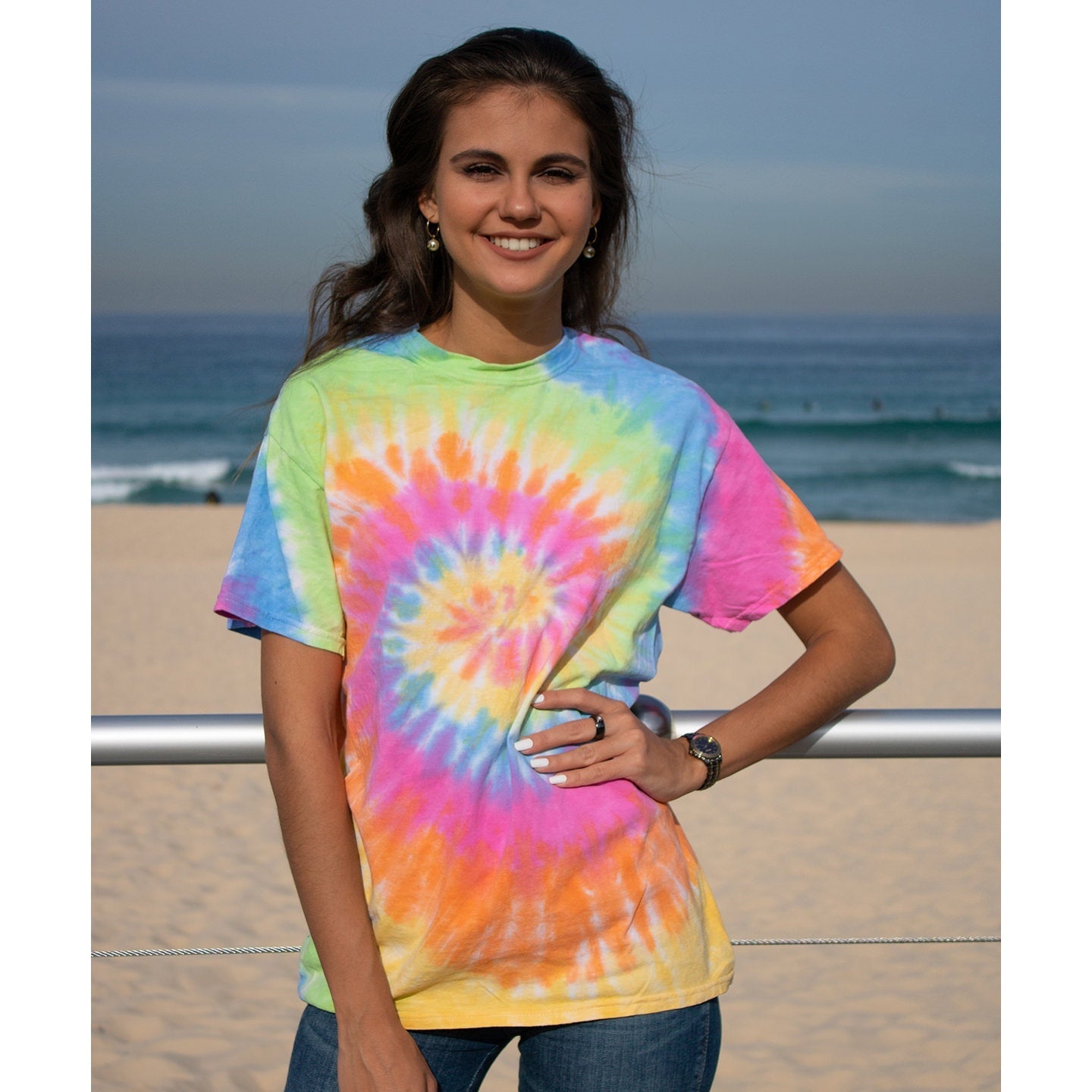 Colortone Tie-Dye Shirt Eternity Rainbow Heavyweight Cotton S-2XL Unique Design
