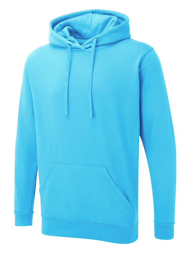 Uneek UX Hoodie Sky Modern Fit Soft Touch Reactive Dye Pouch Pocket