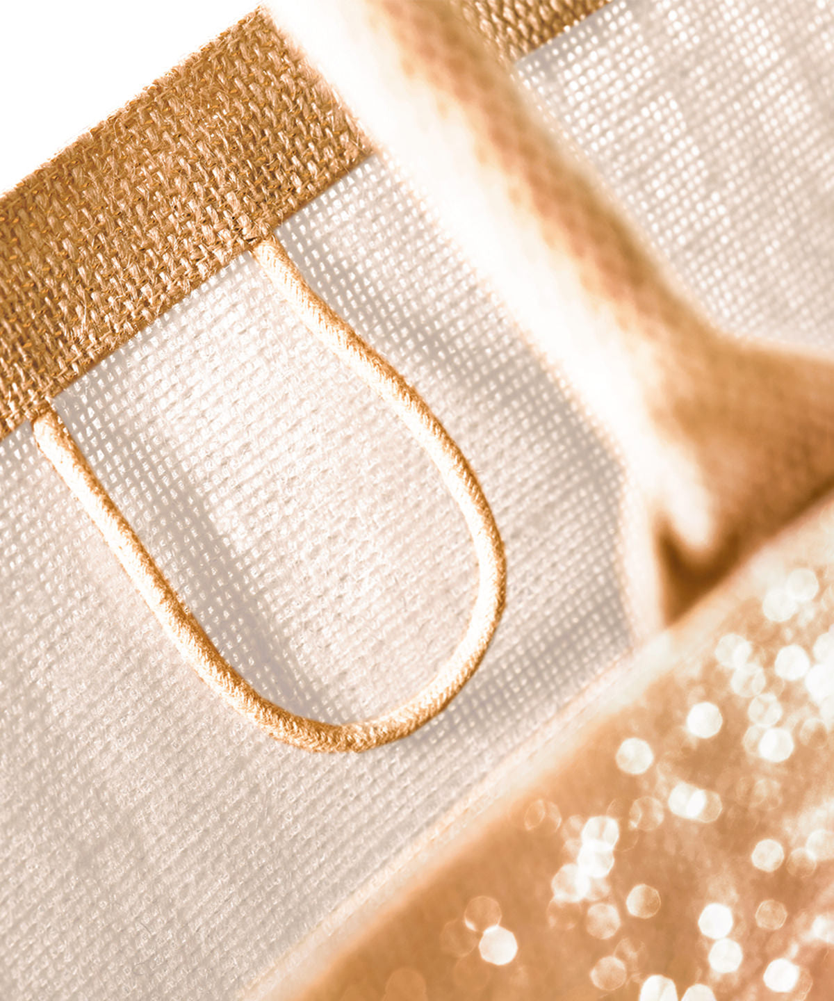 Westford Mill Shimmer Jute Shopper with Cotton Handles and Gold Thread Detail