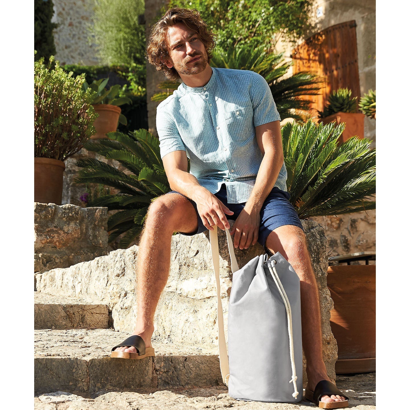 Westford Mill Earthaware Organic Cotton Sea Bag 20L Adjustable Strap 25x53cm