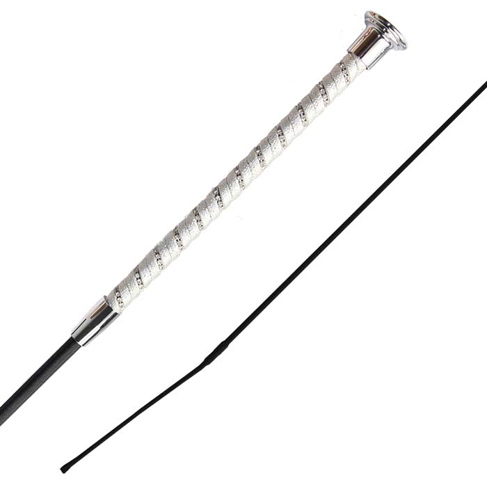 Woof Wear Twisted Dressage Whip with Holographic Grip and Crystals