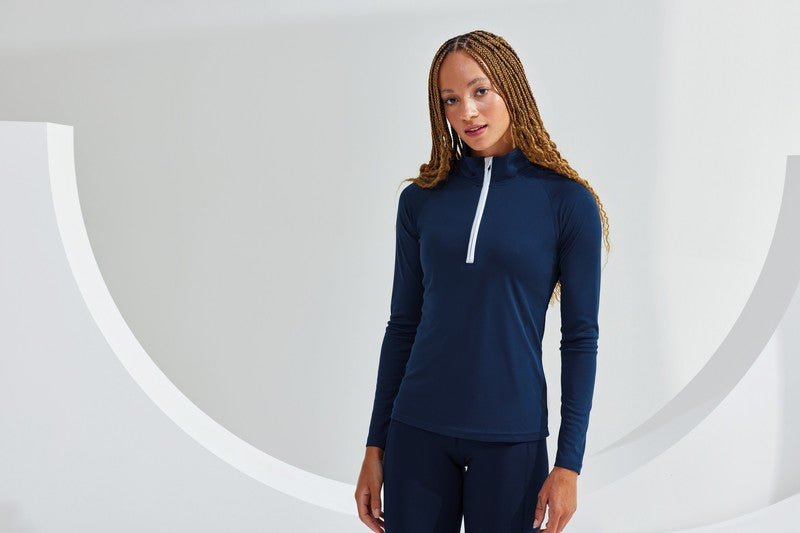 Women's TriDri Performance 1/4 Zip Long Sleeve Top Wicking Fabric XS-XL