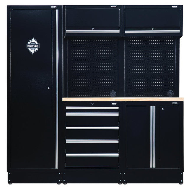 Draper Tools Bunker Modular Storage Combo 11 Piece with Hardwood Worktop