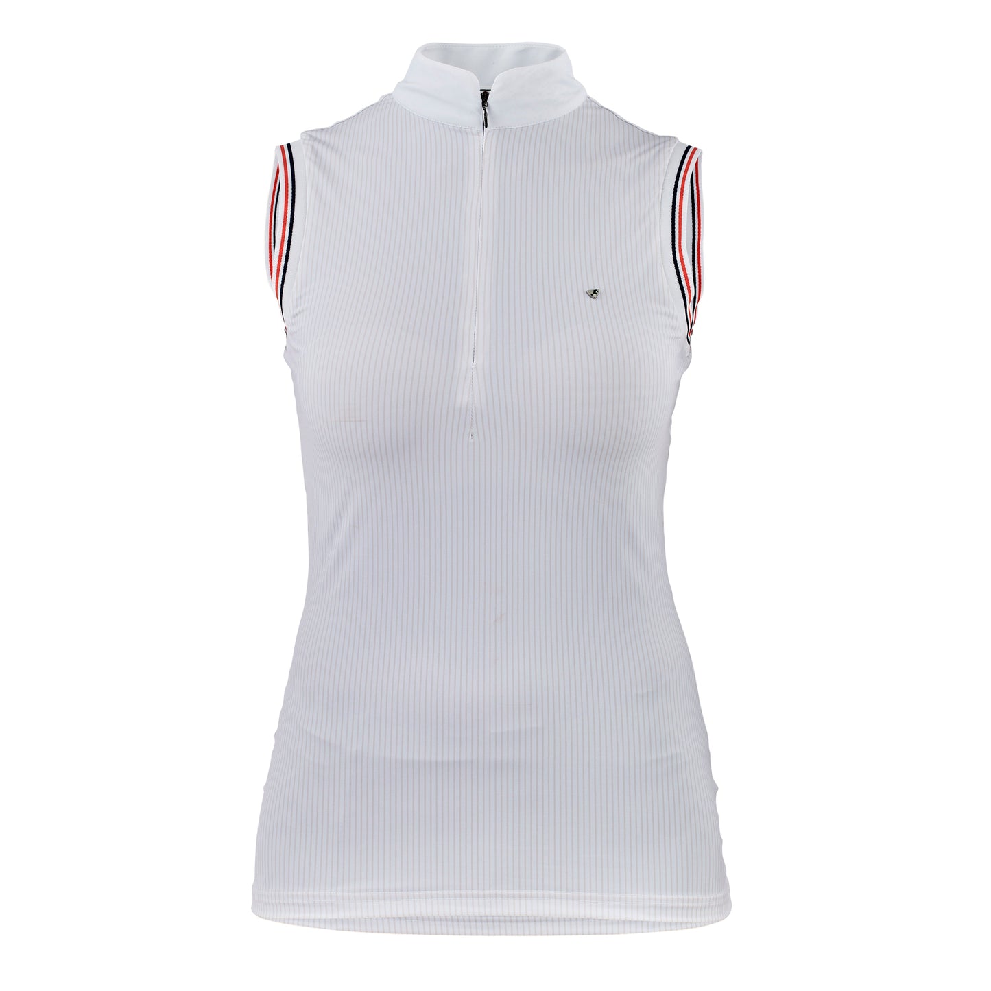 Shires Aubrion Arcaster Ladies Sleeveless Show Shirt #colour_pink-pinstripe