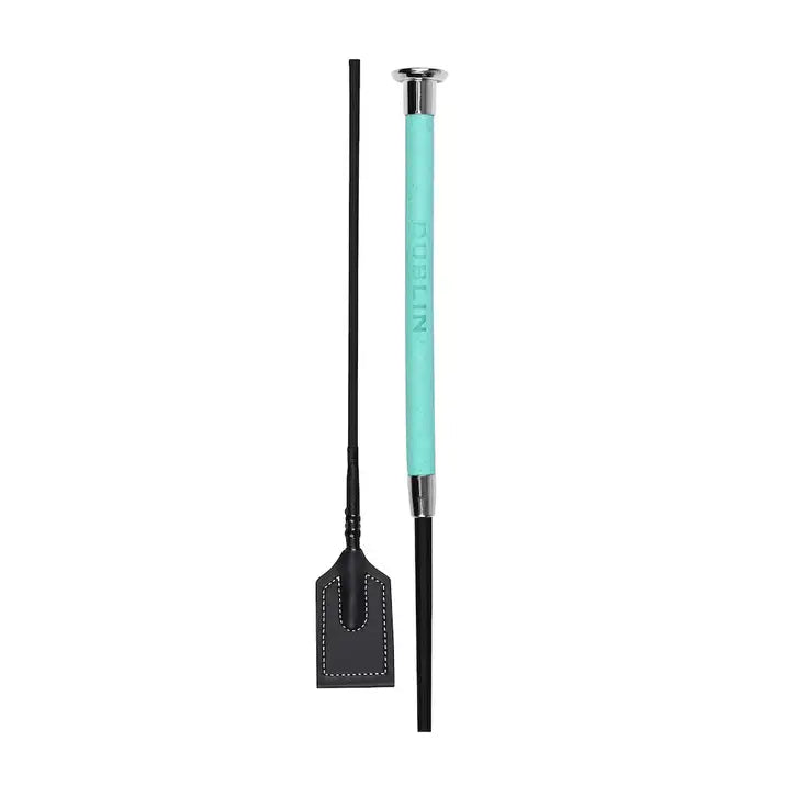 Dublin Fancy Stitch Leather Crop #colour_turquoise